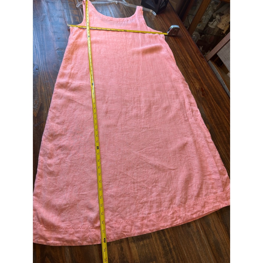 Haven Well Within Coral Pink 100% Linen Sleeveless Shift Midi Dress Womens Large - Picture 8 of 11